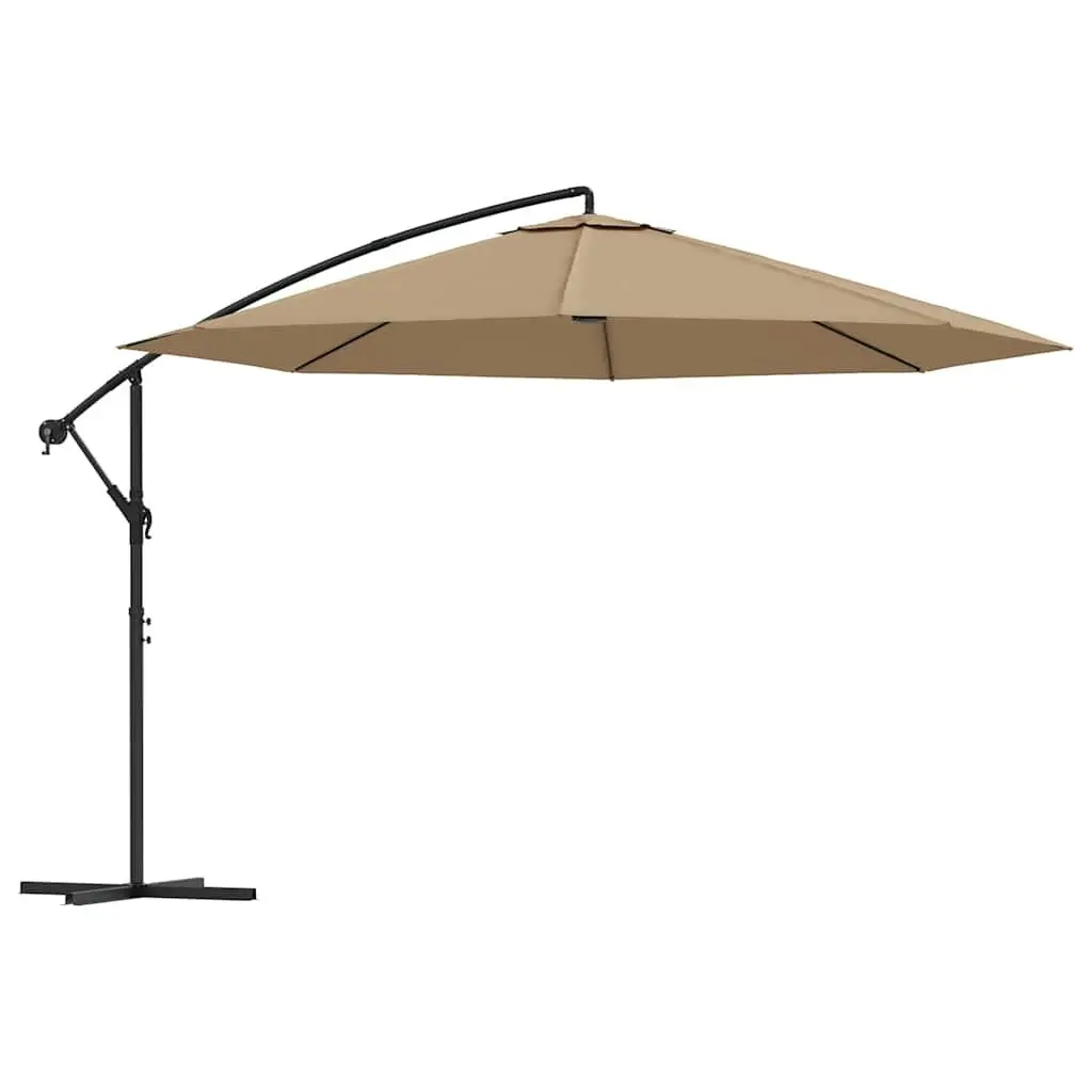 Cantilever Garden Parasol Outdoor Use 350cm Taupe Shade