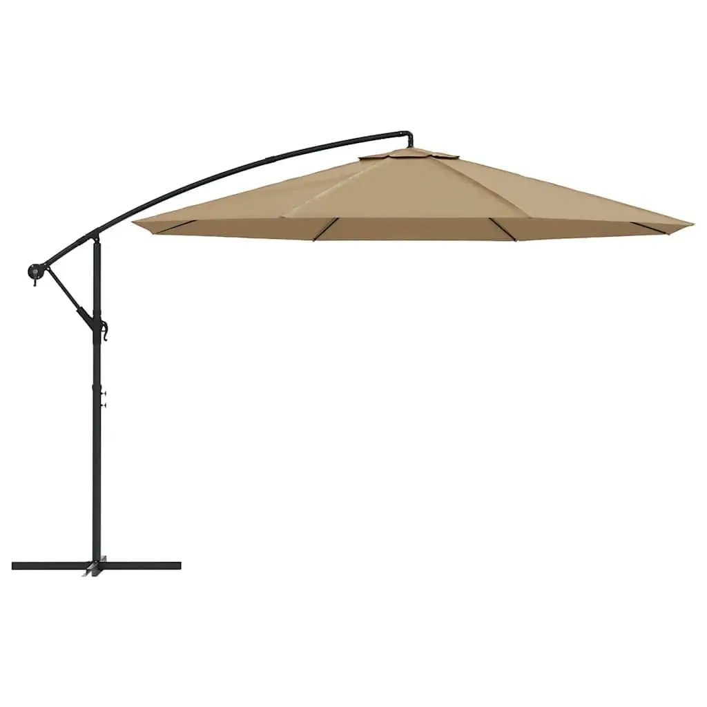 Cantilever Garden Parasol Outdoor Use 350cm Taupe Shade