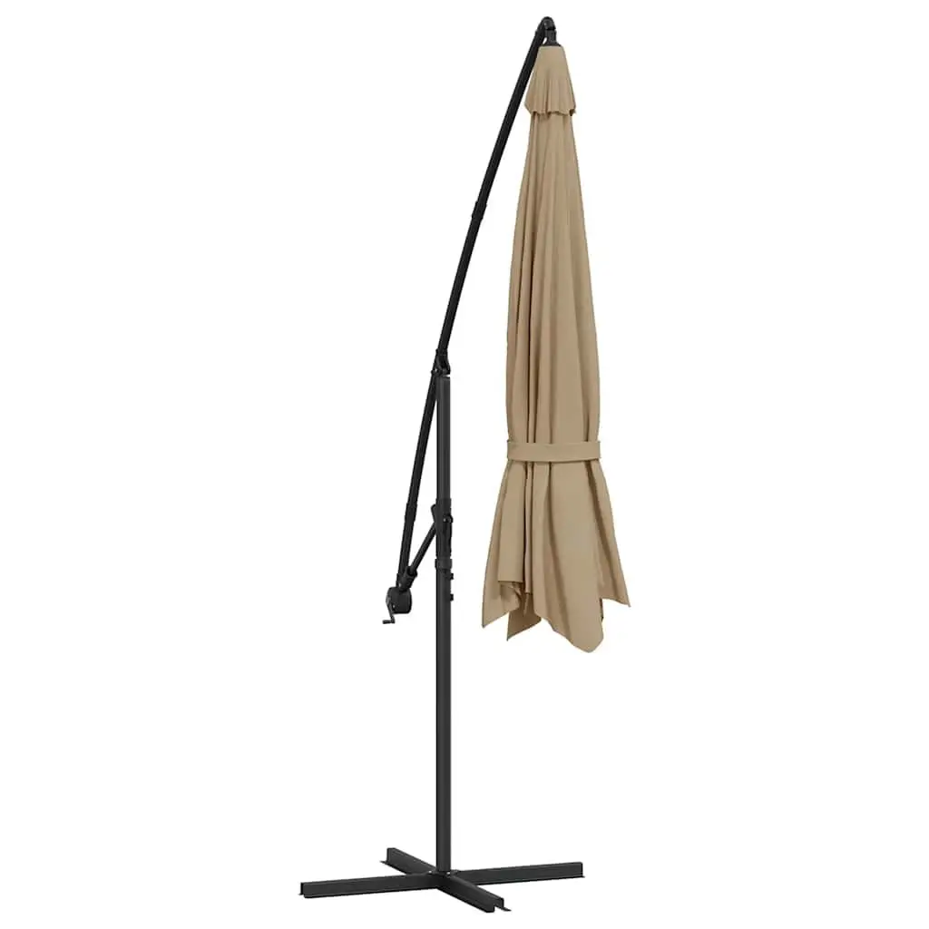 Cantilever Garden Parasol Outdoor Use 350cm Taupe Shade