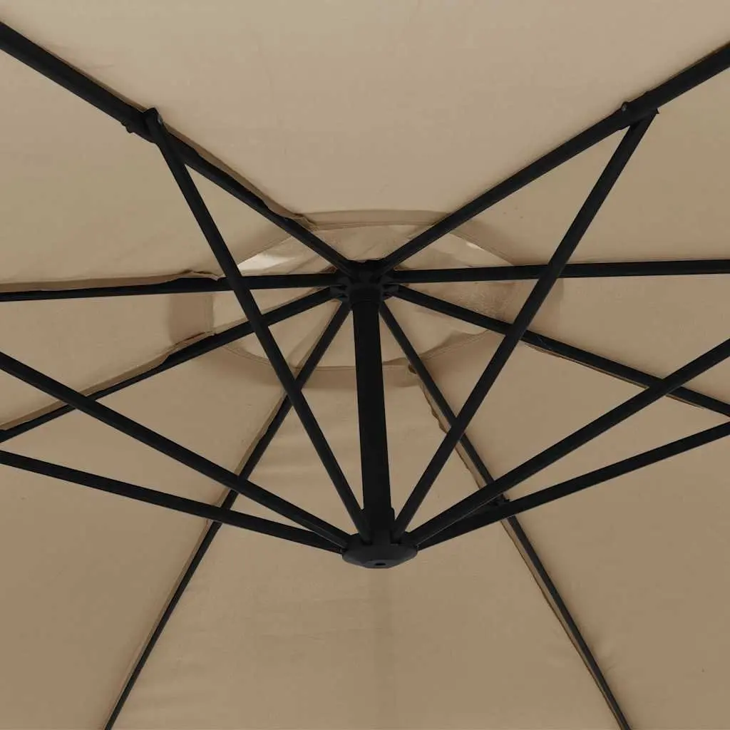 Cantilever Garden Parasol Outdoor Use 350cm Taupe Shade