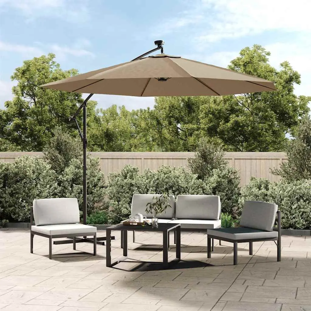 Cantilever Garden Parasol Outdoor Use 300cm Taupe