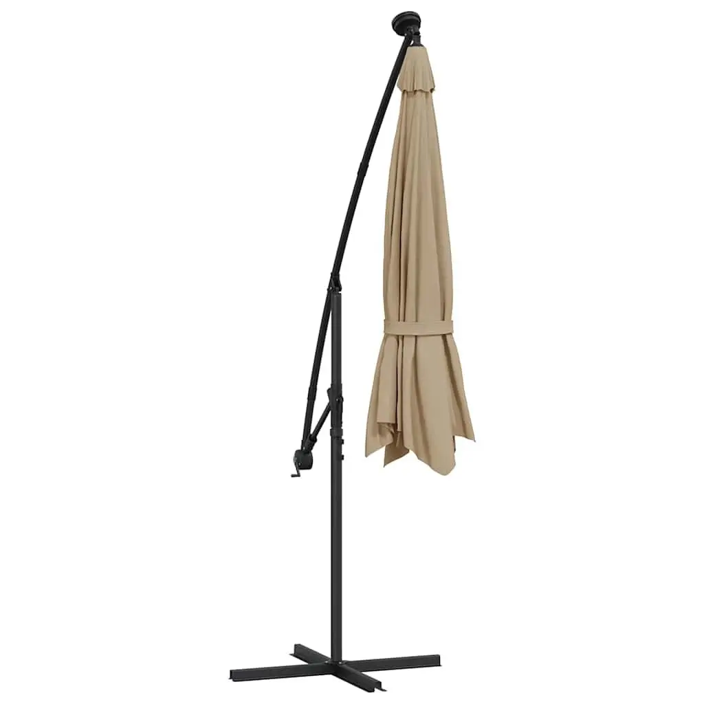 Cantilever Garden Parasol Outdoor Use 300cm Taupe