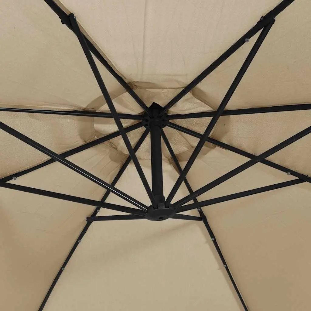 Cantilever Garden Parasol Outdoor Use 300cm Taupe
