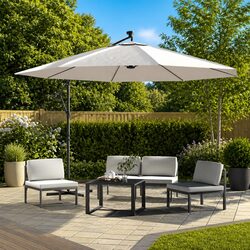 Specifications of Cantilever Parasol: 350cm, Metal, Beige