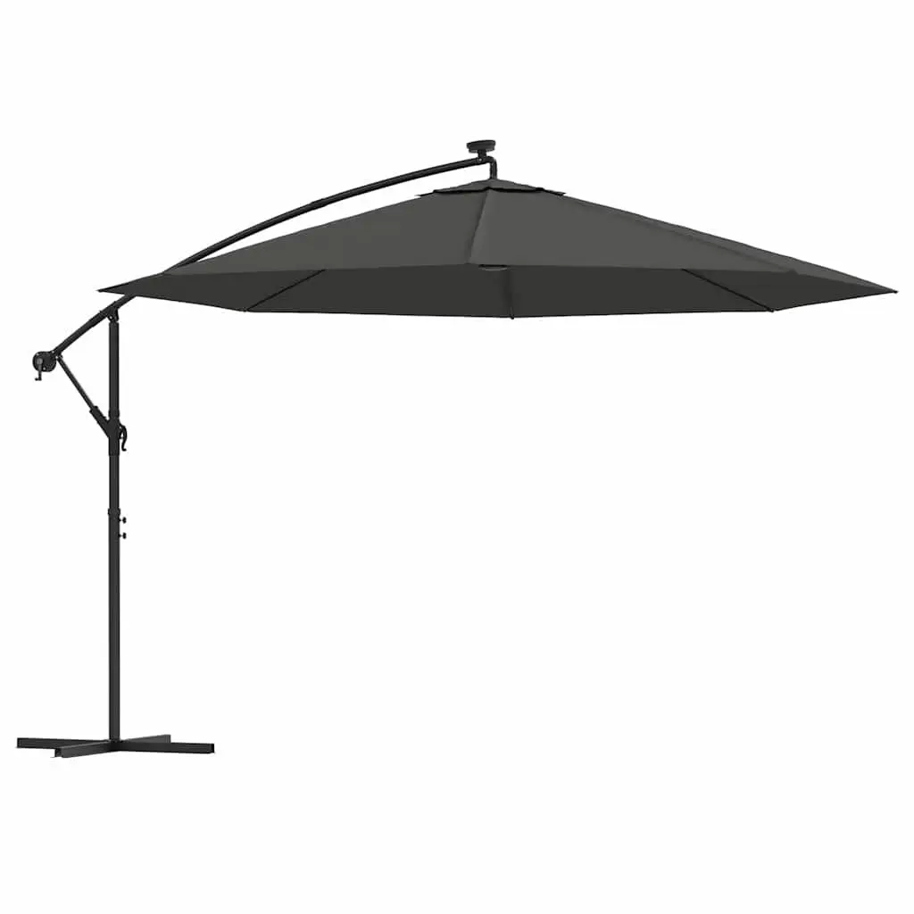 Cantilever Garden Parasol Outdoor 350cm with Solar Powered LED Lights