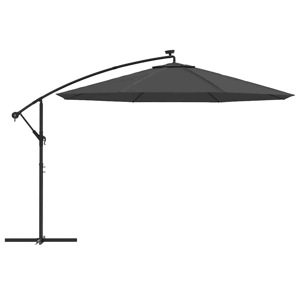 Cantilever Garden Parasol Outdoor 350cm with Solar Powered LED Lights