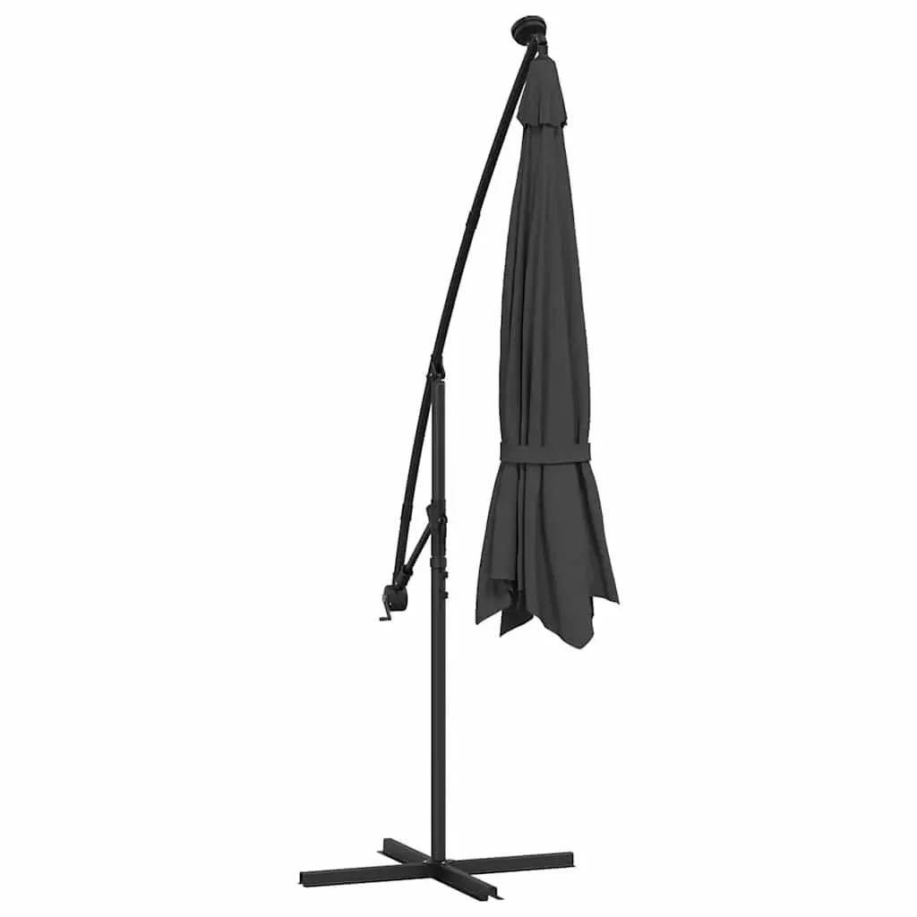 Cantilever Garden Parasol Outdoor 350cm with Solar Powered LED Lights