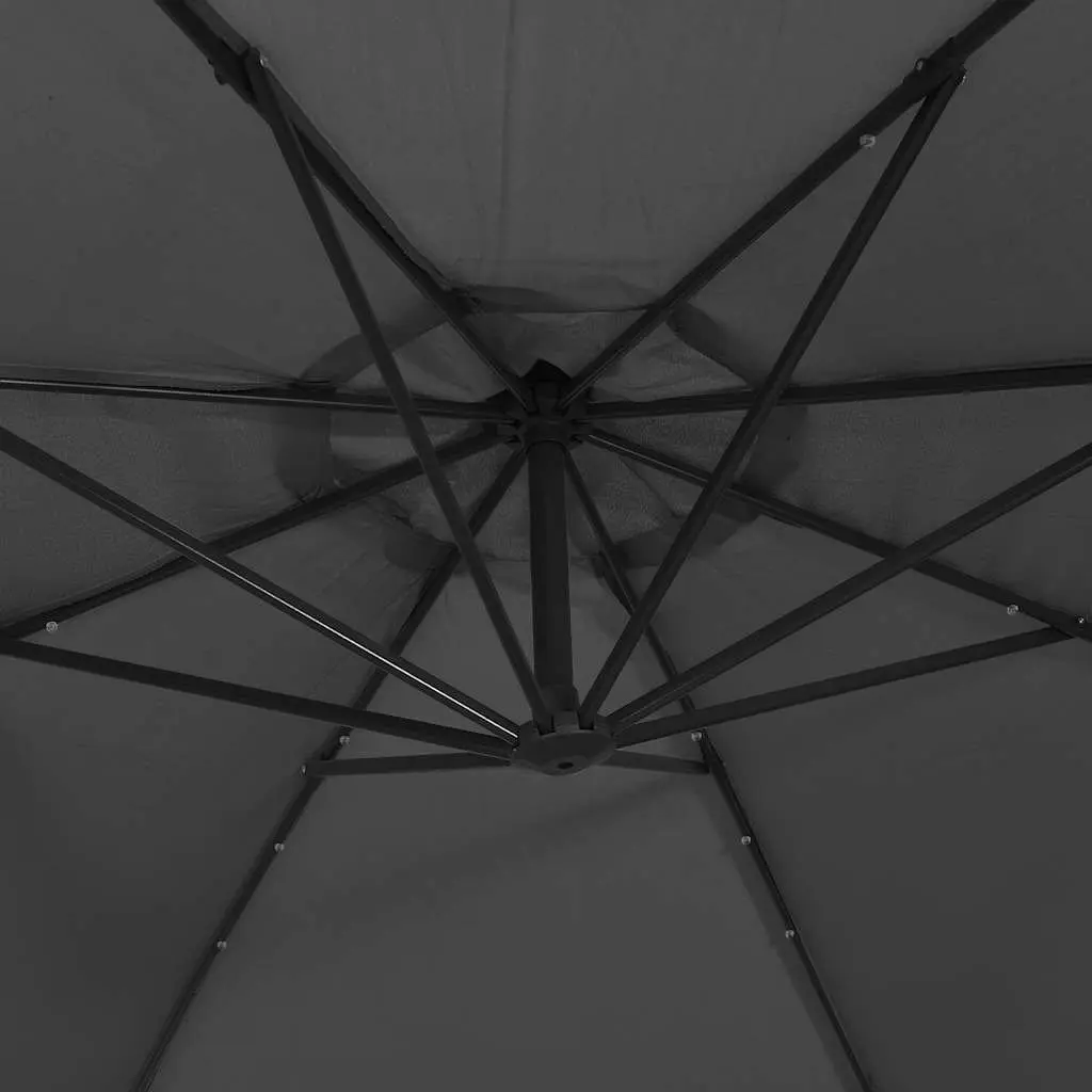 Cantilever Garden Parasol Outdoor 350cm with Solar Powered LED Lights