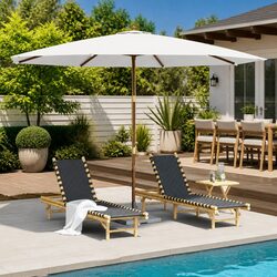 Specifications of 350cm Wooden Pole Garden Parasol