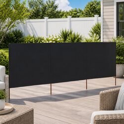 Folding Wind Screen 3-Panel Outdoor Garden Shelter Fabric 400x120 cm Anthracite
