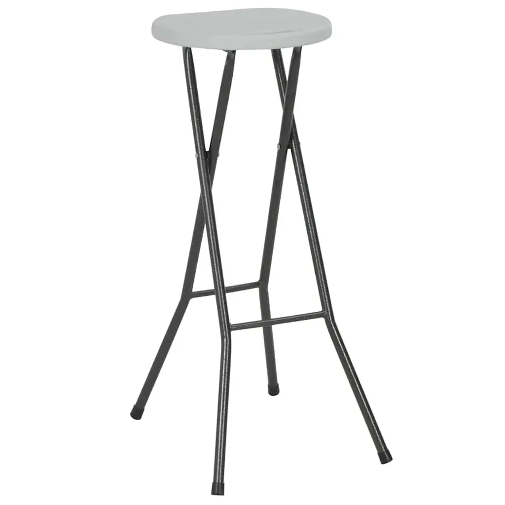 Folding Bar Stools 2 pcs Outdoor Seating Garden Patio Balcony Chairs White
