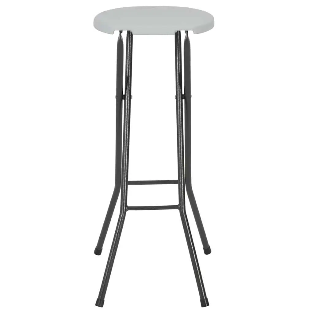 Folding Bar Stools 2 pcs Outdoor Seating Garden Patio Balcony Chairs White