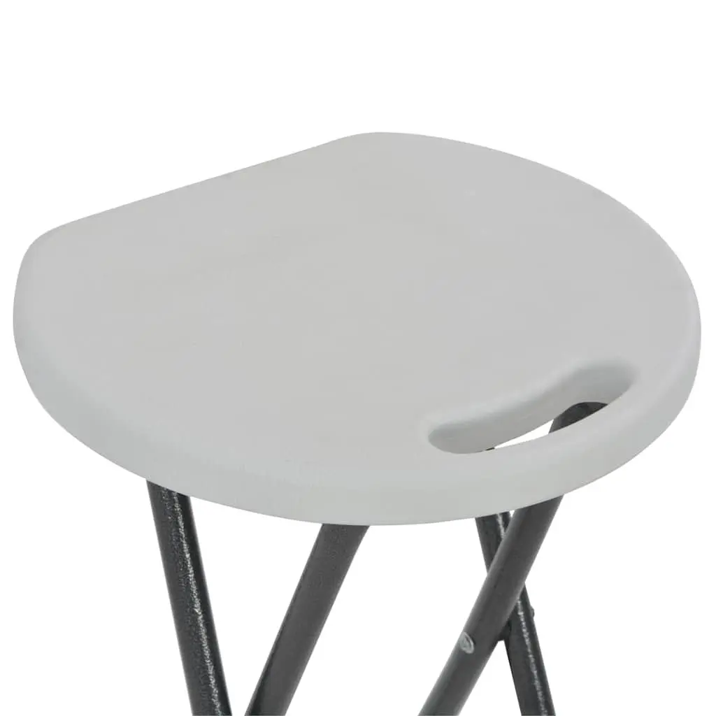 Folding Bar Stools 2 pcs Outdoor Seating Garden Patio Balcony Chairs White
