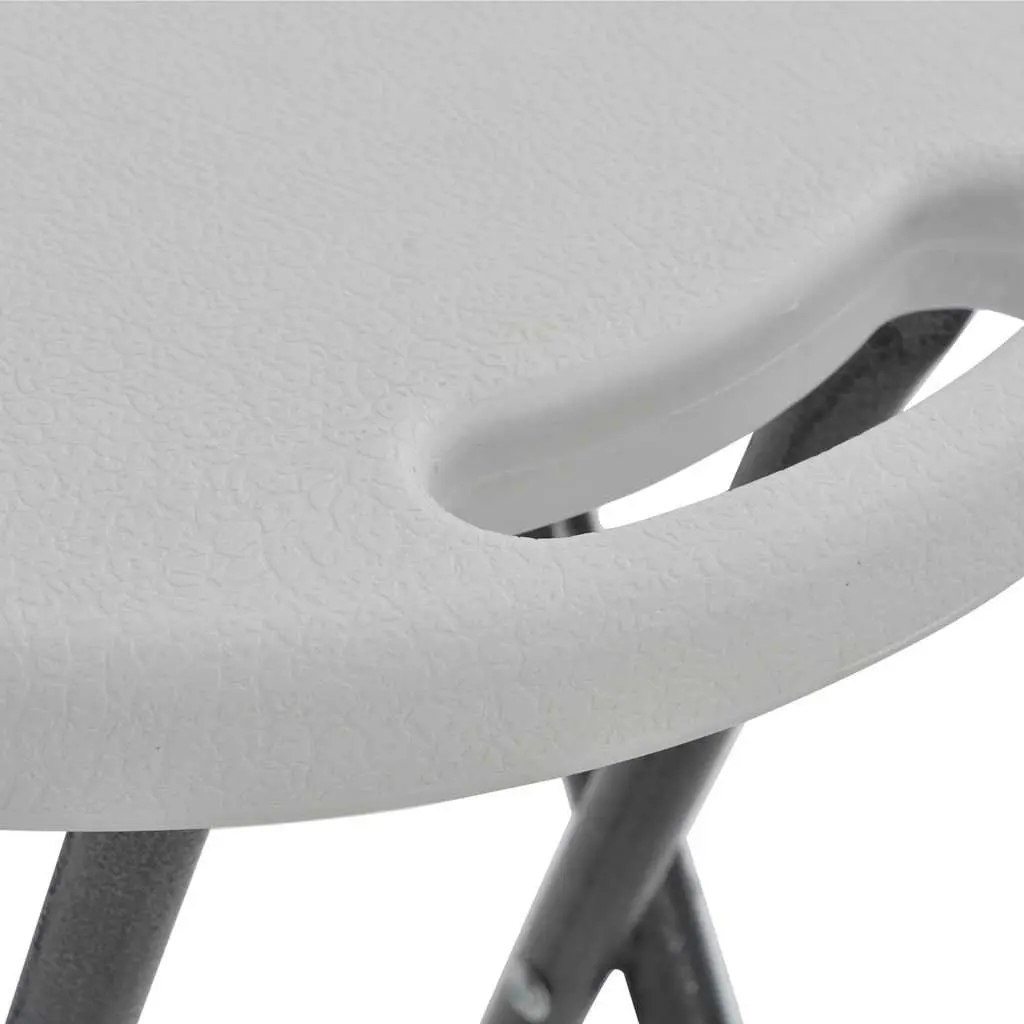 Folding Bar Stools 2 pcs Outdoor Seating Garden Patio Balcony Chairs White
