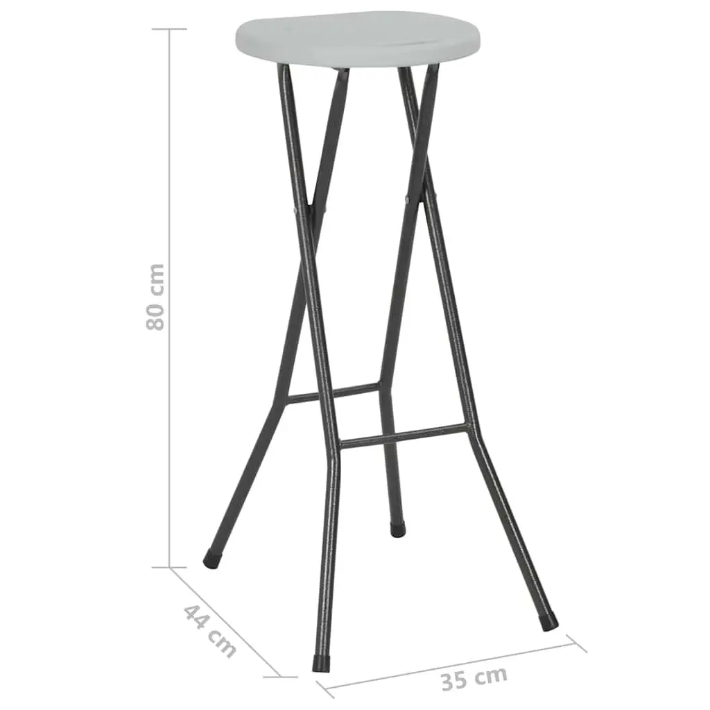 Folding Bar Stools 2 pcs Outdoor Seating Garden Patio Balcony Chairs White