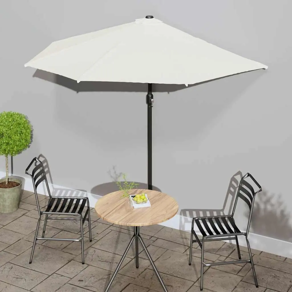 Half Round Garden Parasol Outdoor Sunshade 270x144cm Beige