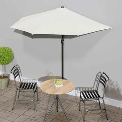 Half Round Garden Parasol 270x144cm with Aluminium Pole