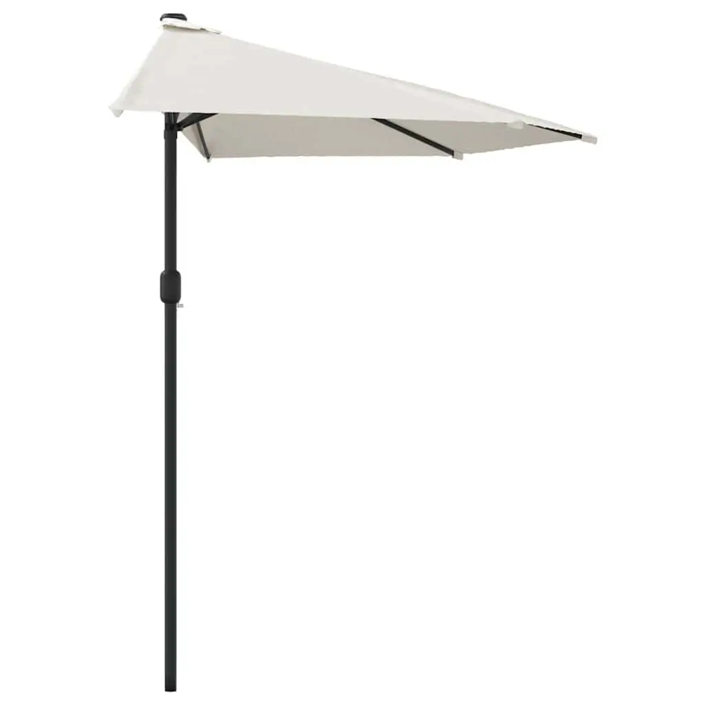 Half Round Garden Parasol Outdoor Sunshade 270x144cm Beige