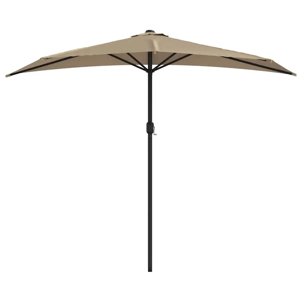 Half Round Garden Parasol Outdoor Shade Umbrella 270 x 144 cm