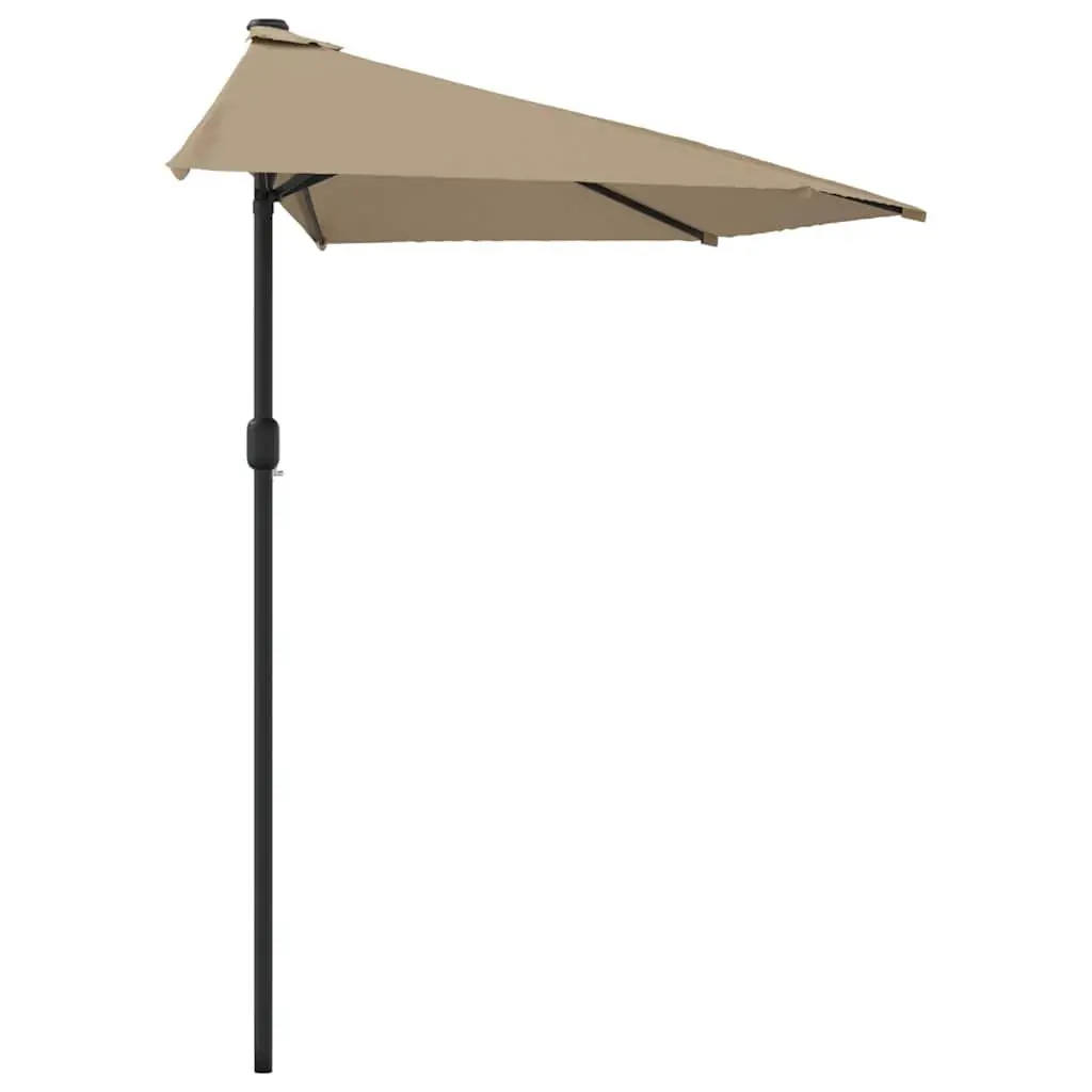 Half Round Garden Parasol Outdoor Shade Umbrella 270 x 144 cm