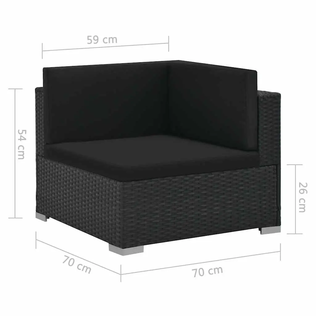 Outdoor Lounge Set Garden Furniture 6 Piece Black