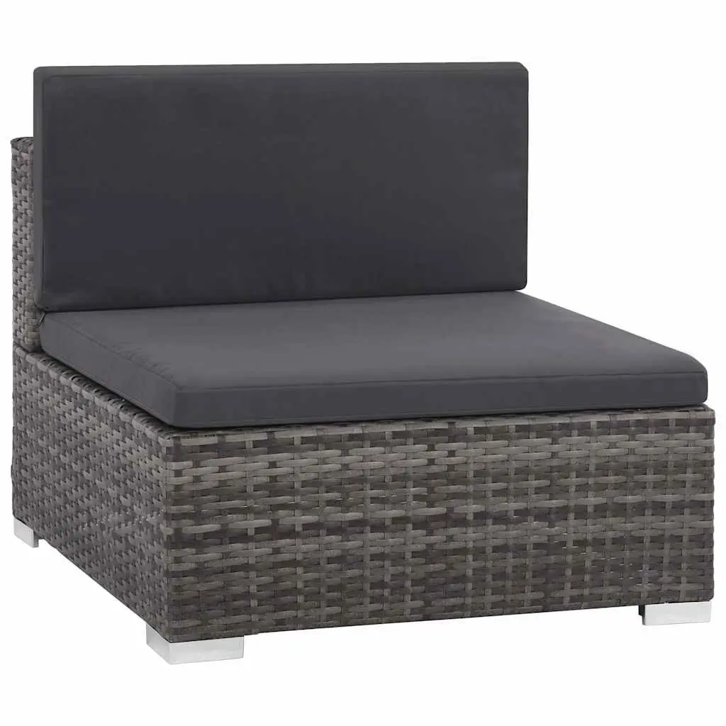 7 Piece Outdoor Garden Lounge Furniture Set Patio Sectional Grey Poly Rattan Sofa
