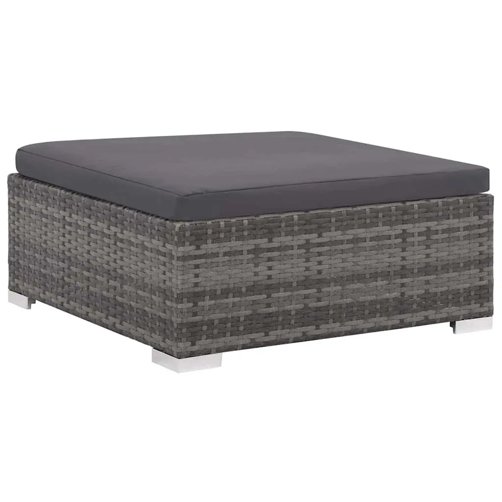 7 Piece Outdoor Garden Lounge Furniture Set Patio Sectional Grey Poly Rattan Sofa