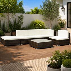 6 Piece Garden Lounge Set: Dimensions and Specs Listed