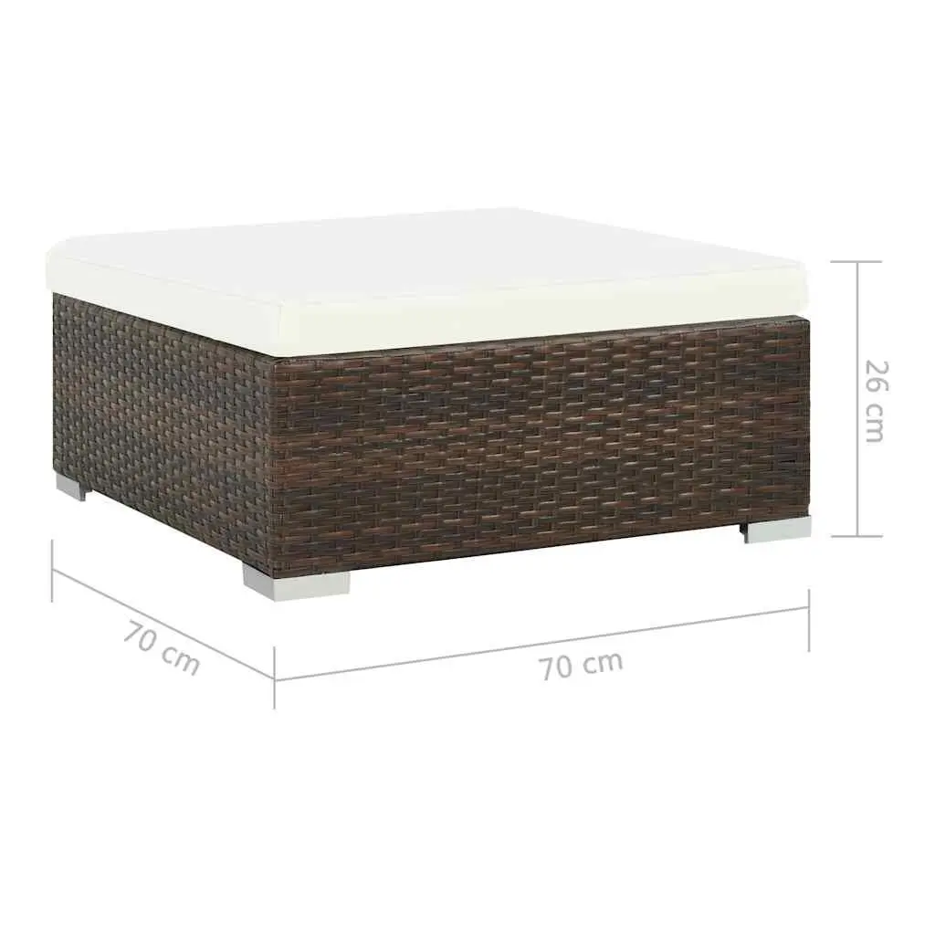 Garden Lounge Set 6 Piece Outdoor Furniture Poly Rattan Sofa with Cushions Brown