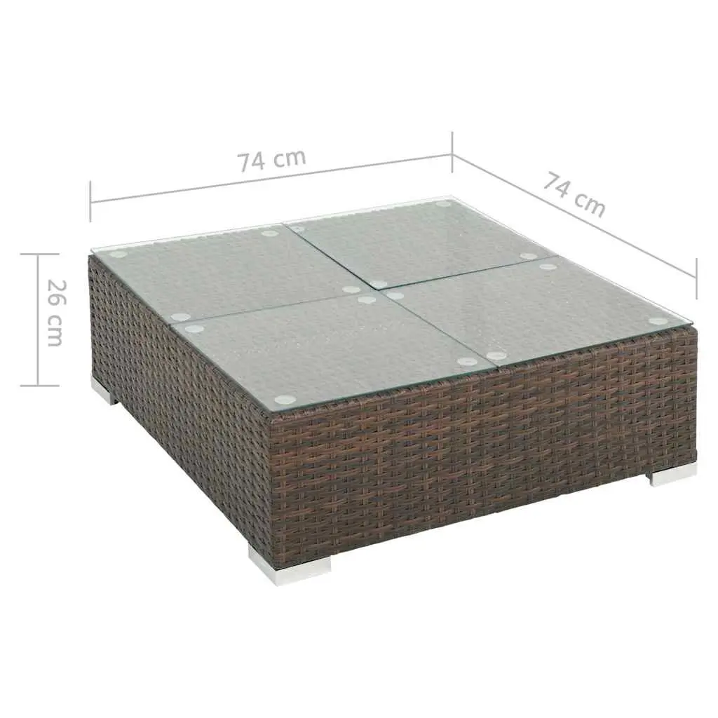 Garden Lounge Set 6 Piece Outdoor Furniture Poly Rattan Sofa with Cushions Brown