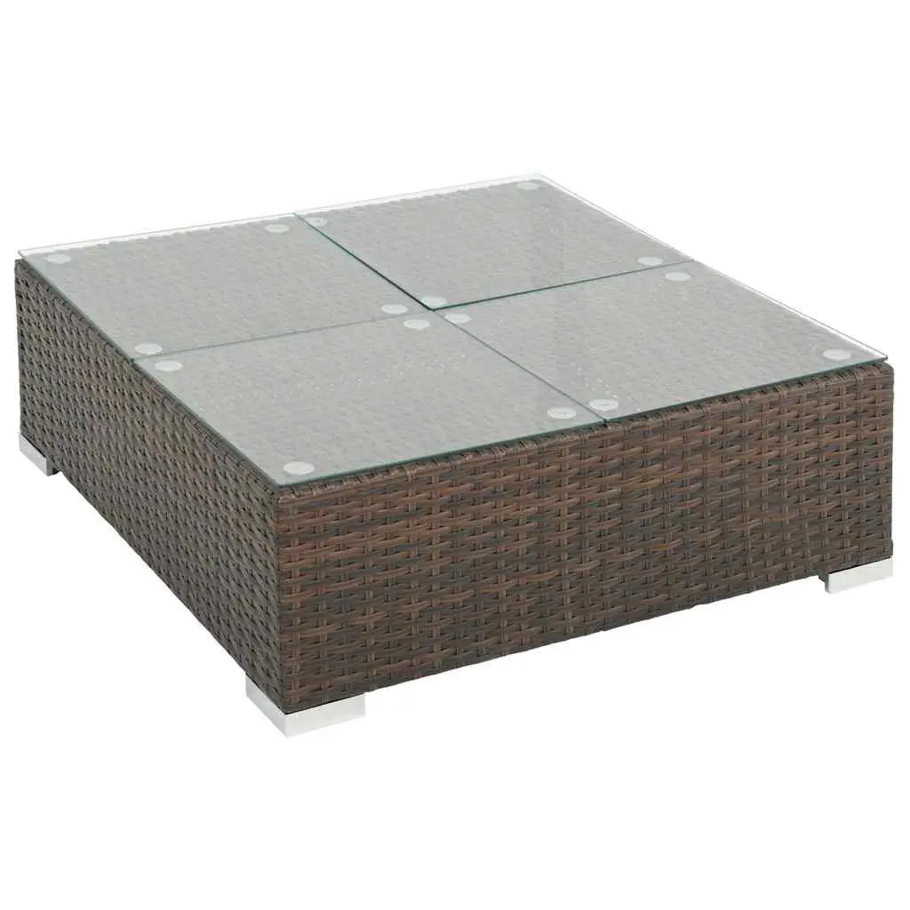 Garden Lounge Set 6 Piece Outdoor Furniture Poly Rattan Sofa with Cushions Brown