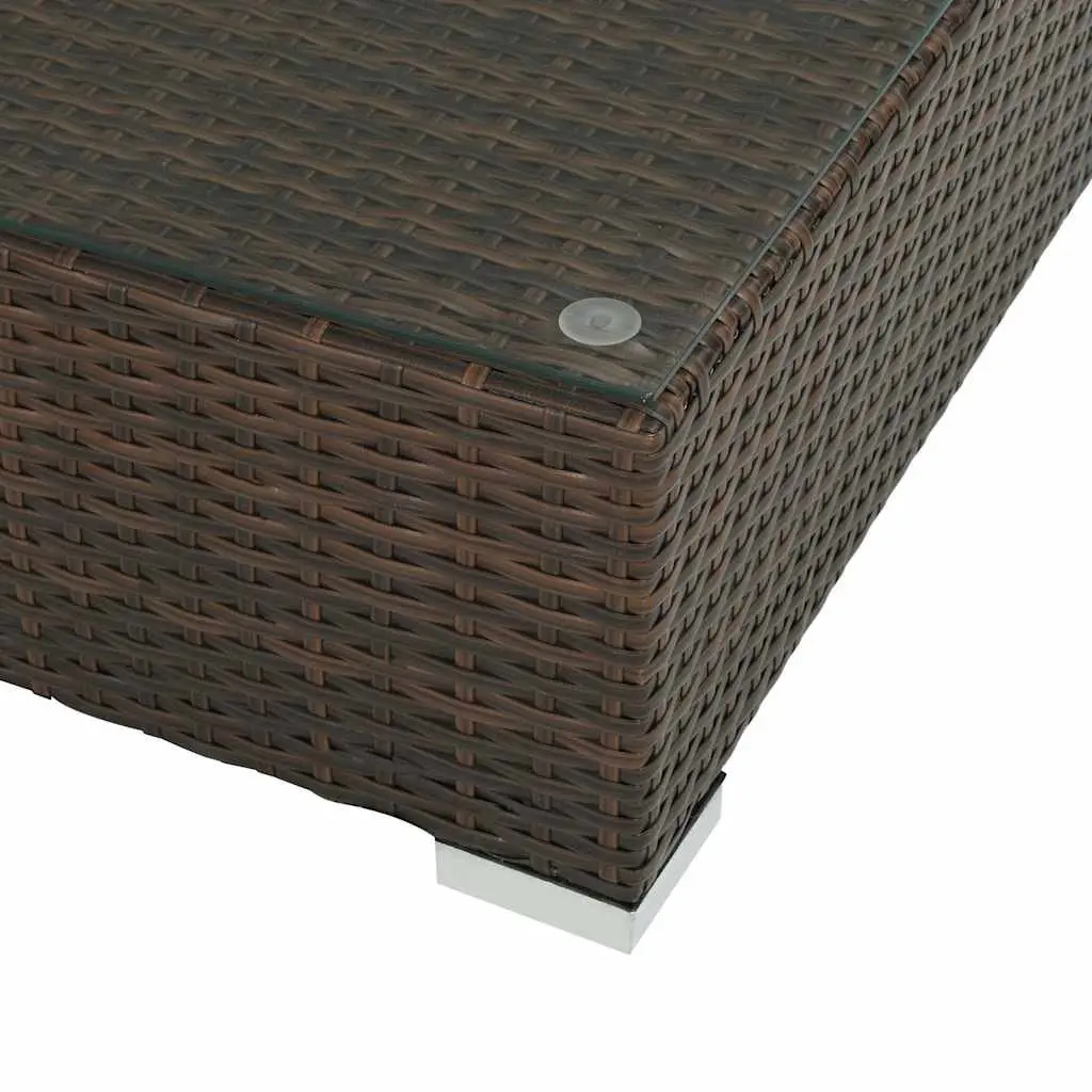 Garden Lounge Set 6 Piece Outdoor Furniture Poly Rattan Sofa with Cushions Brown