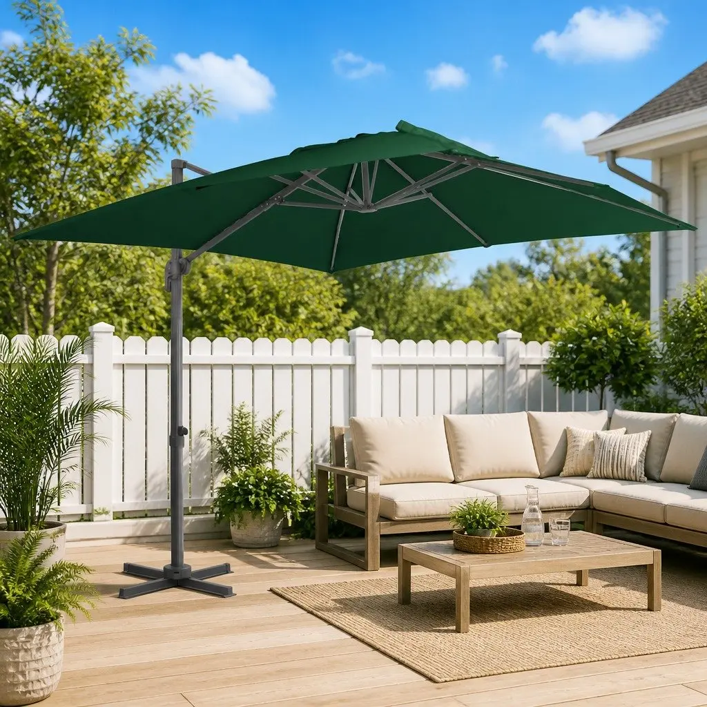 400x300 cm Green Cantilever Parasol