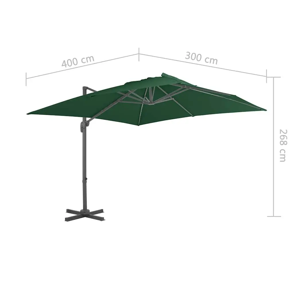 400x300 cm Green Cantilever Parasol
