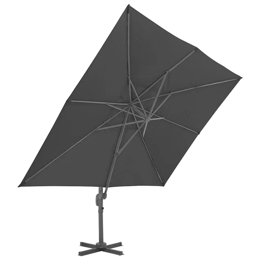 Cantilever Garden Parasol 400x300 cm Outdoor Hanging Sunshade Anthracite
