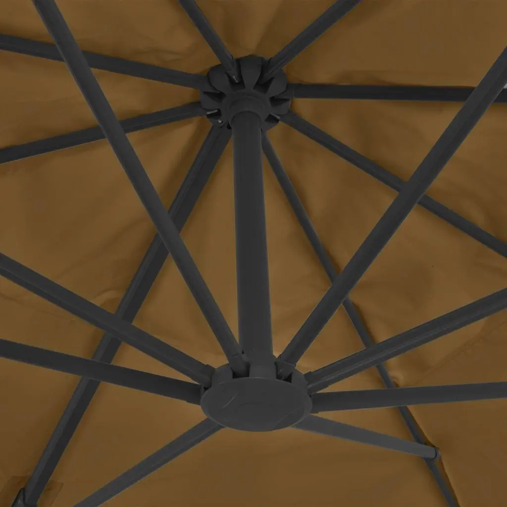 Cantilever Garden Parasol Outdoor 400x300cm Taupe