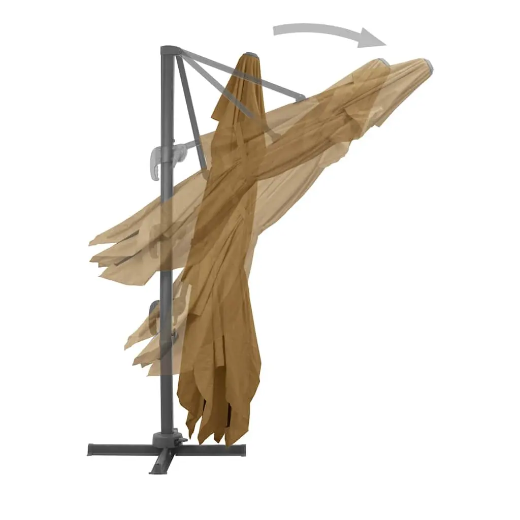 Cantilever Garden Parasol Outdoor 400x300cm Taupe