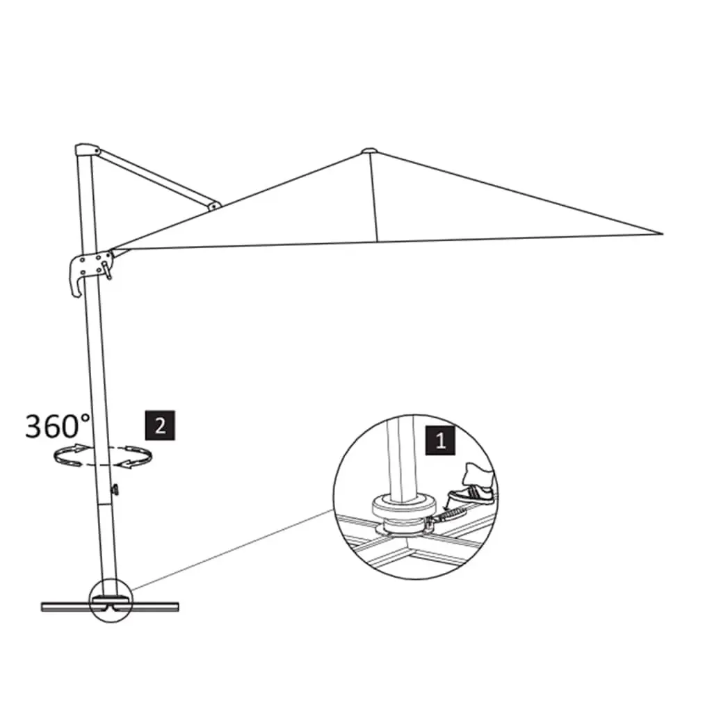 Cantilever Garden Parasol Outdoor 400x300cm Taupe
