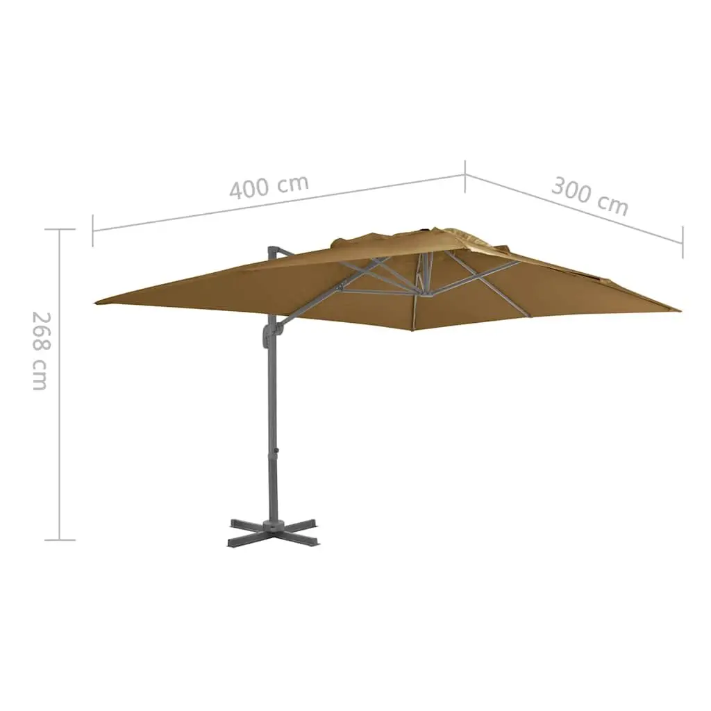 Cantilever Garden Parasol Outdoor 400x300cm Taupe