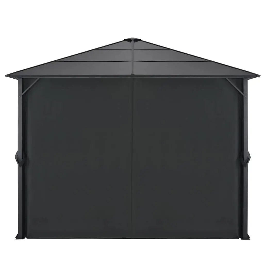Outdoor Gazebo for Garden 3x3 m Black Canopy with Curtains