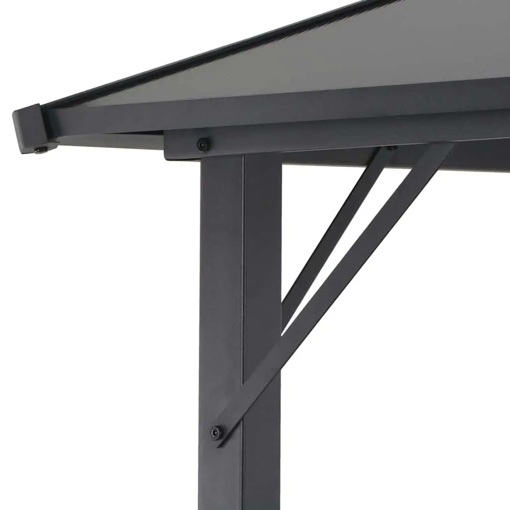 Gazebo Outdoor Sunshade 3x3m Aluminium Frame UV-Resistant PC Roof Garden Shelter