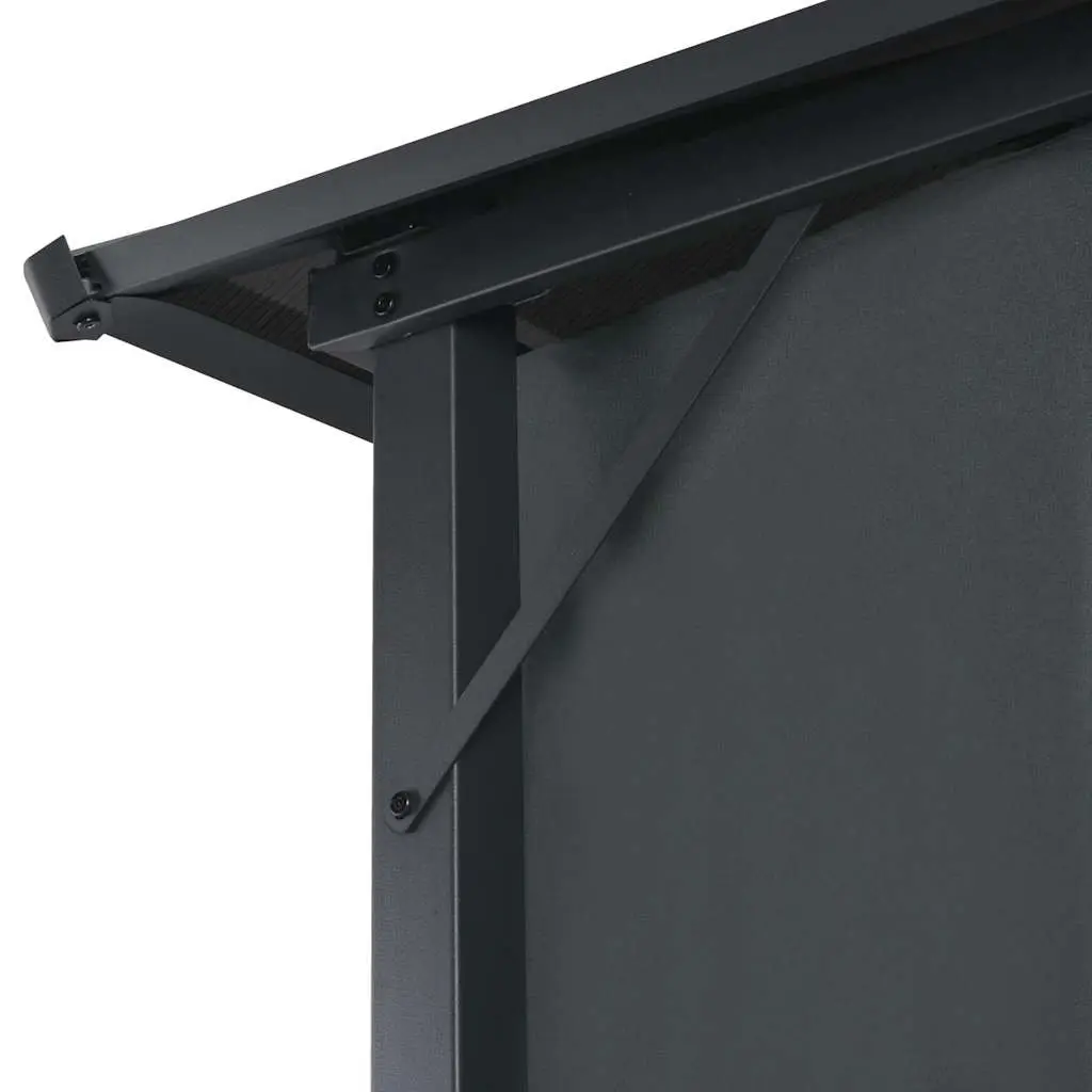 Gazebo Outdoor Pavilion with Curtains 4x3x2.6m Aluminium Steel Black