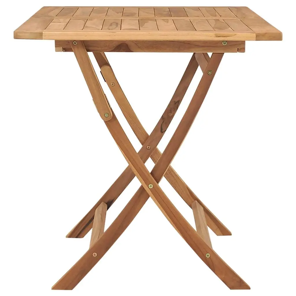 Folding Garden Dining Table 120x70x75cm Outdoor Patio Teak Wood Furniture Brown