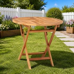 Folding Garden Dining Table Specifications - 85x76cm Brown