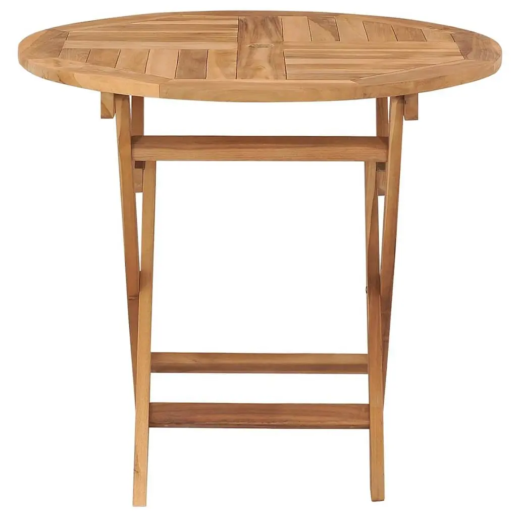 Folding Garden Dining Table 85x76cm Outdoor Teak Wood Patio Furniture Brown