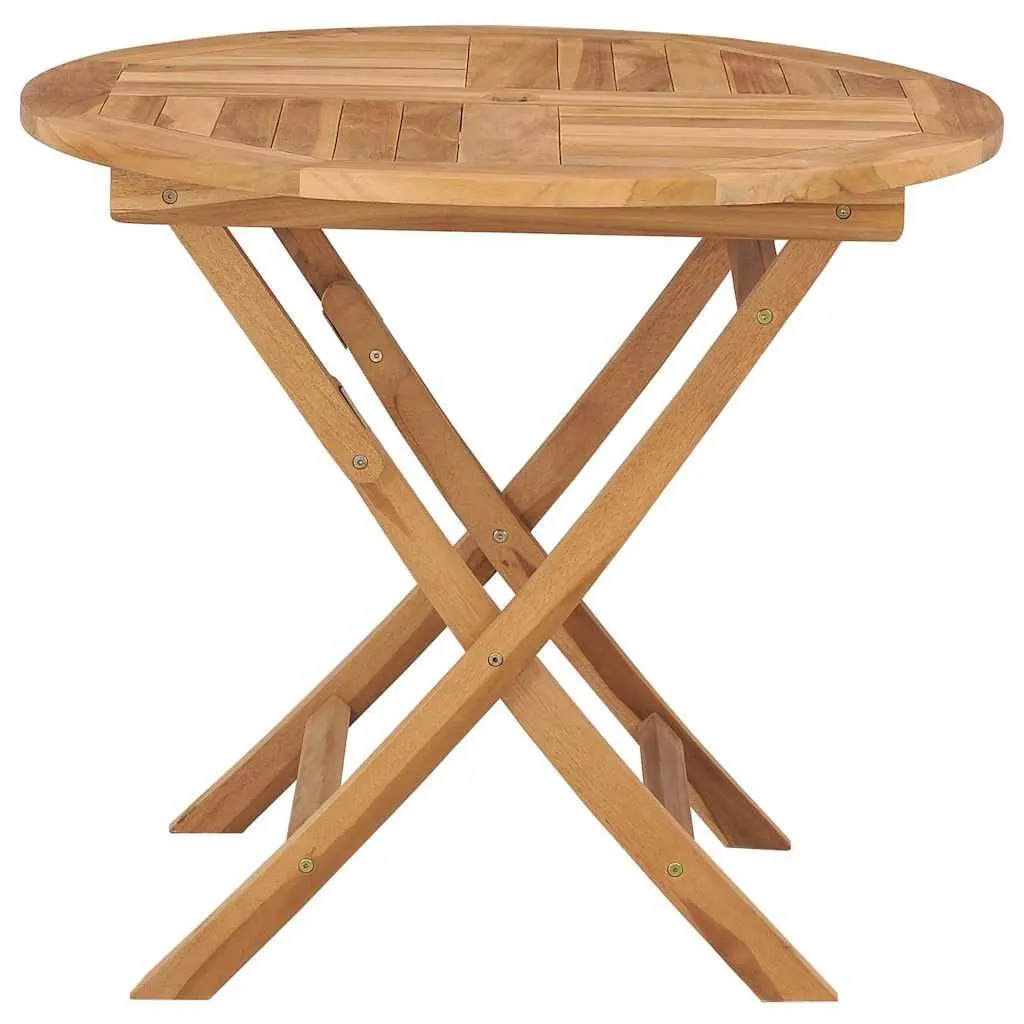Folding Garden Dining Table 85x76cm Outdoor Teak Wood Patio Furniture Brown