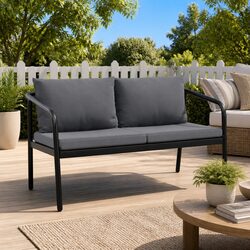 Specifications of Grey Aluminium 2 Seater Outdoor Bench