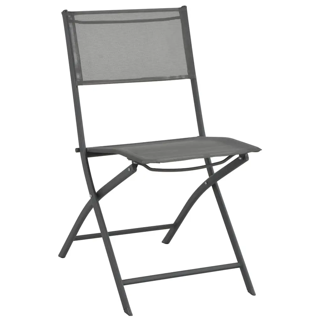 Folding Outdoor Chairs 2 pcs Grey