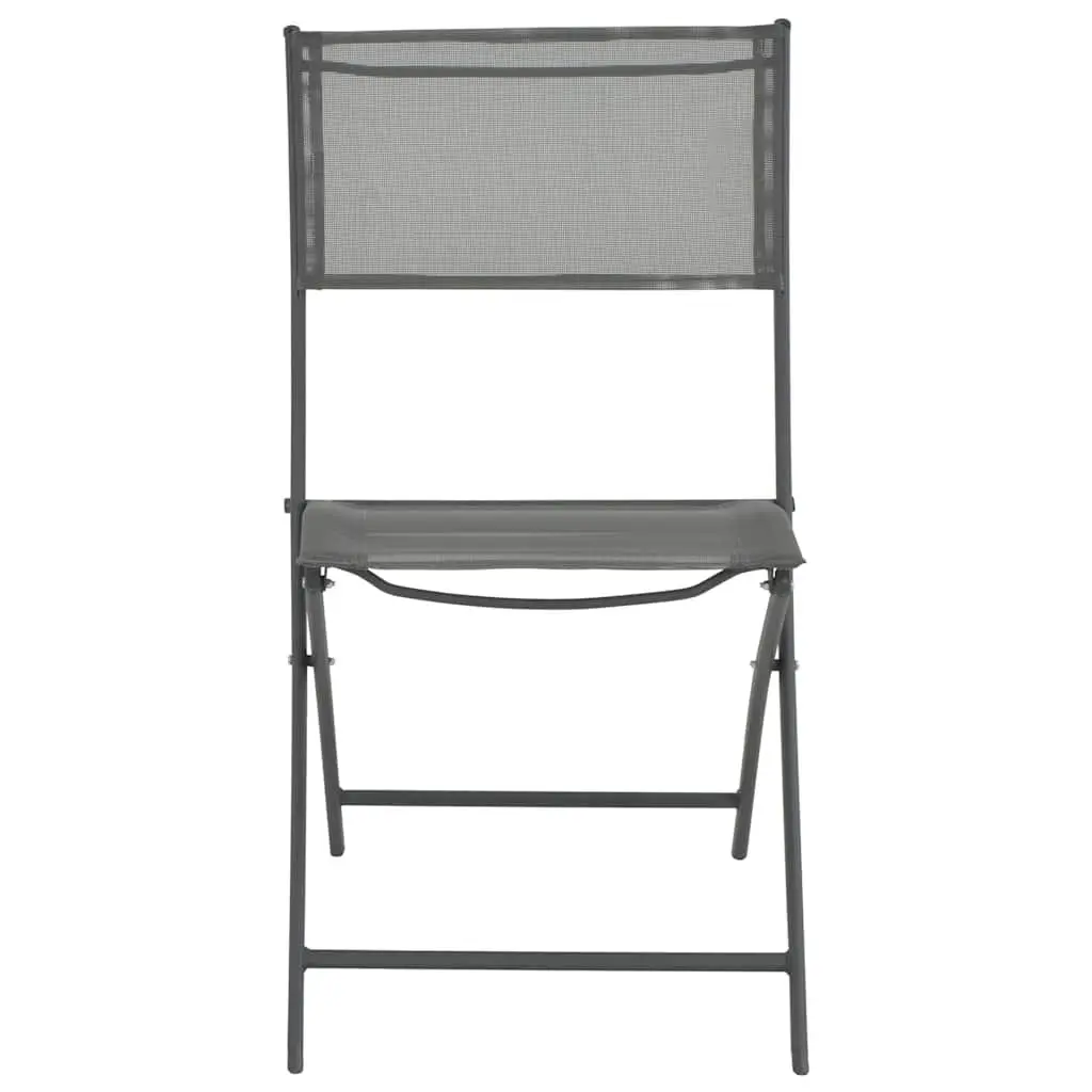 Folding Outdoor Chairs 2 pcs Grey