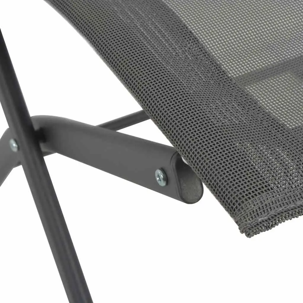 Folding Outdoor Chairs 2 pcs Grey